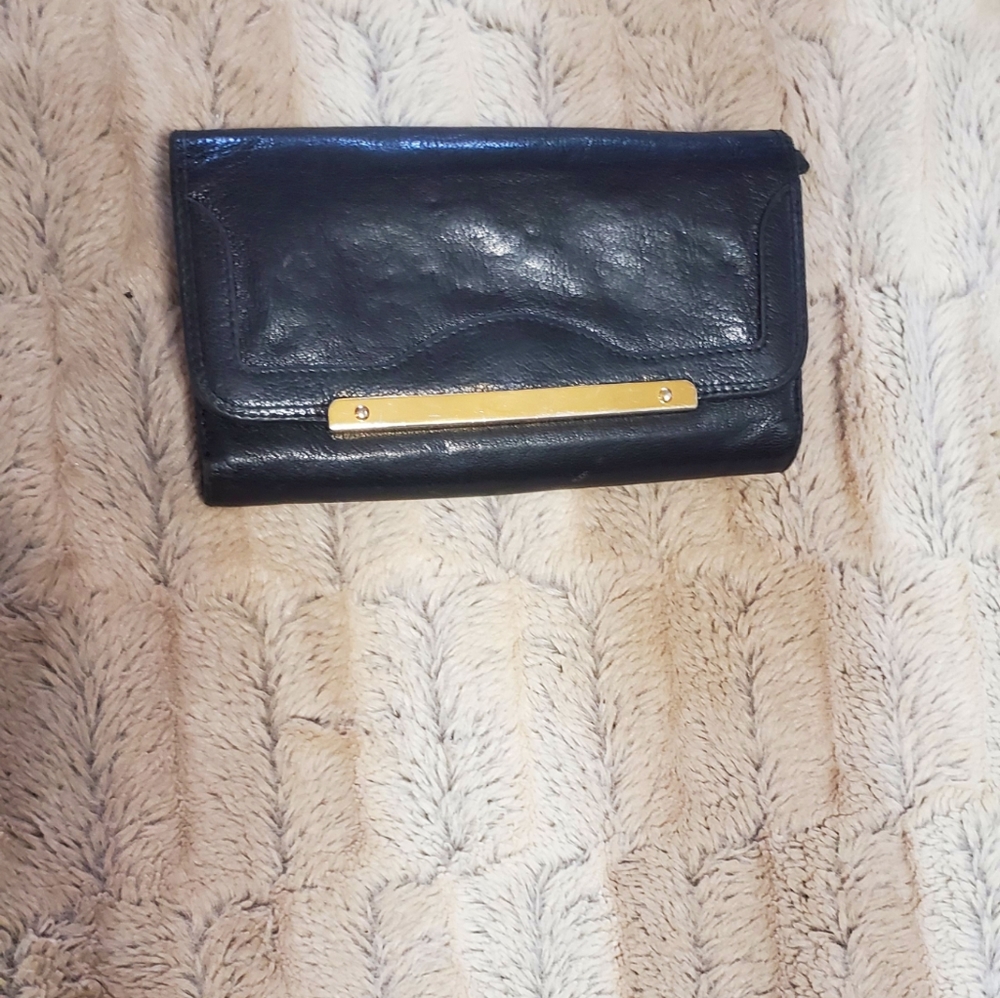 BADGLEY MISCHKA BLACK LEATHER WALLET